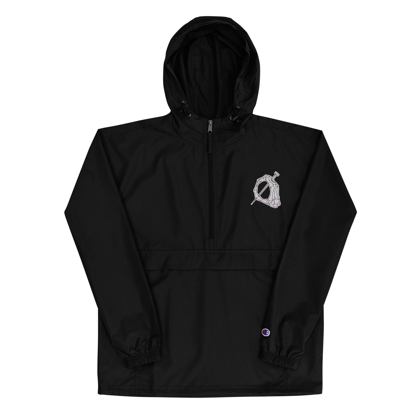 Embroidered Champion Packable Jacket with Zero Life Logo
