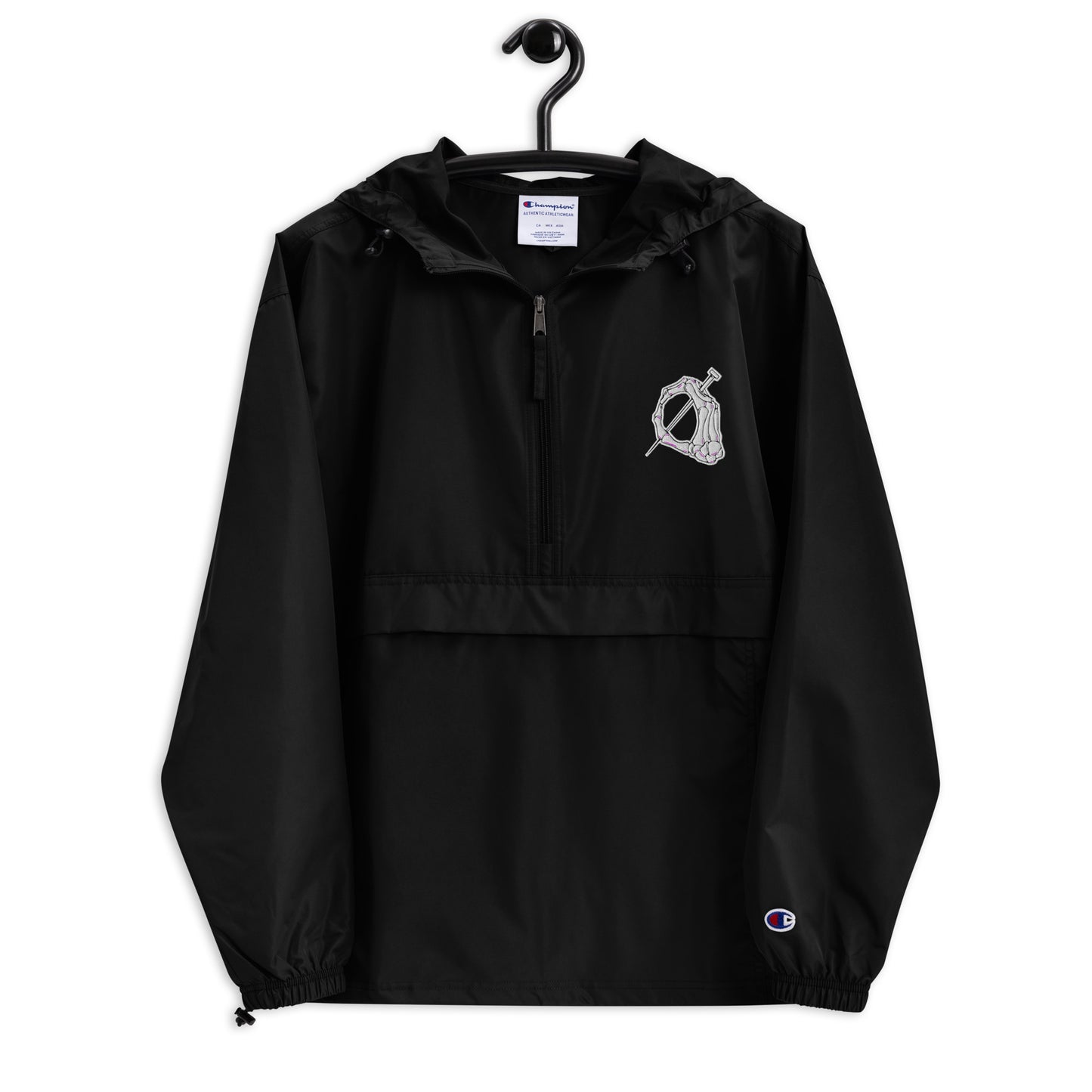 Embroidered Champion Packable Jacket with Zero Life Logo